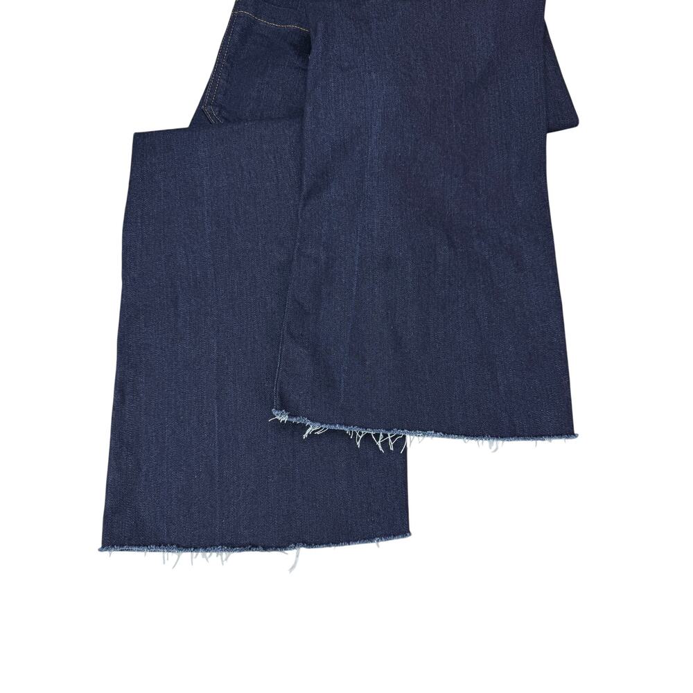 ZARA Wide Leg Patch Pocket High Rise Jeans Size 0 Raw Hem Blue - Picture 5 of 5